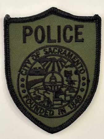 SACRAMENTO, CA. POLICE Department Hat Patch - OD GREEN / BLACK